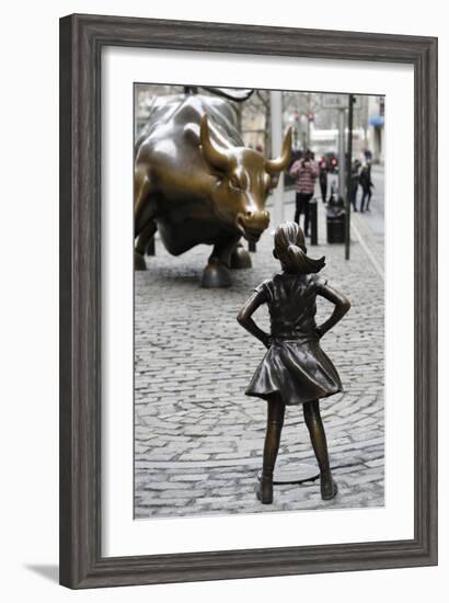 Fearless Girl Wall Street-null-Framed Premium Photographic Print