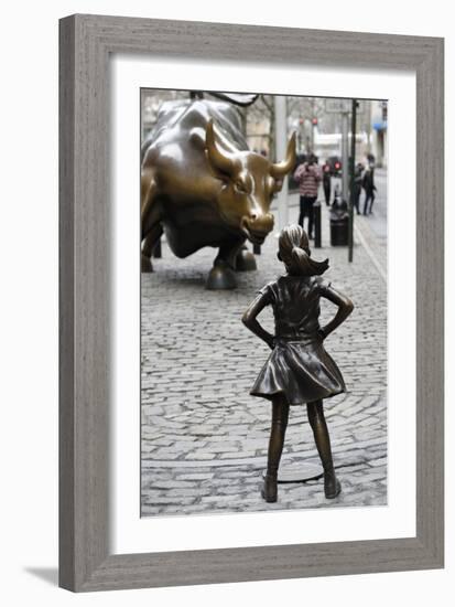 Fearless Girl Wall Street-null-Framed Premium Photographic Print