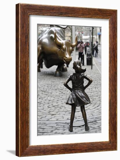 Fearless Girl Wall Street-null-Framed Premium Photographic Print