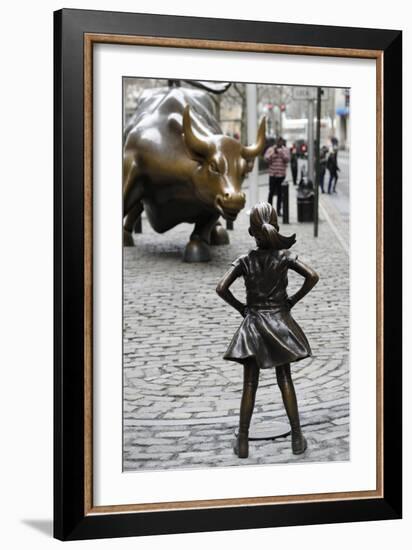 Fearless Girl Wall Street-null-Framed Premium Photographic Print