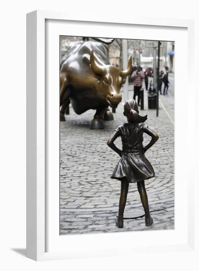 Fearless Girl Wall Street-null-Framed Premium Photographic Print