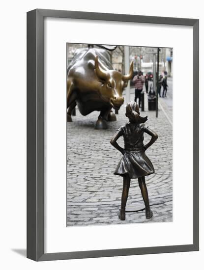 Fearless Girl Wall Street-null-Framed Premium Photographic Print