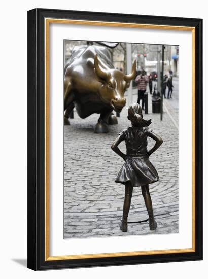 Fearless Girl Wall Street-null-Framed Premium Photographic Print