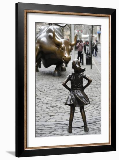 Fearless Girl Wall Street--Framed Photographic Print