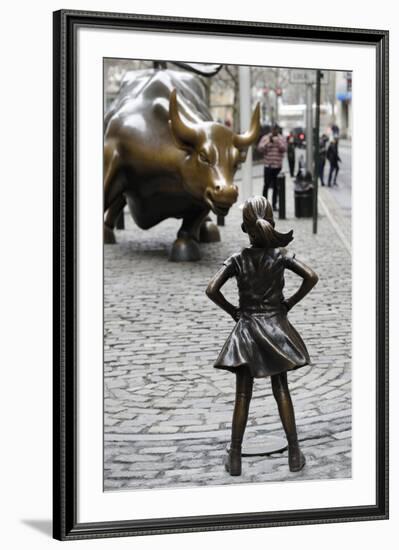 Fearless Girl Wall Street-null-Framed Photographic Print