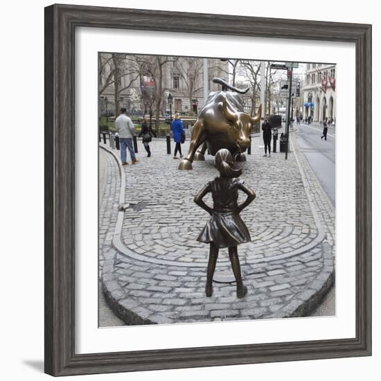 Fearless Girl Wall Street-null-Framed Photographic Print