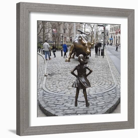 Fearless Girl Wall Street-null-Framed Photographic Print