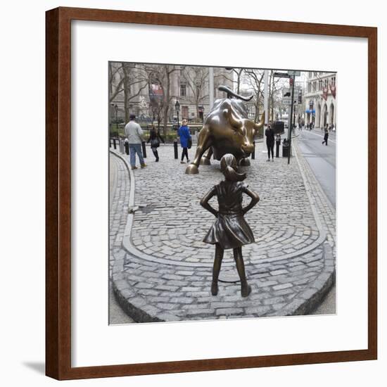 Fearless Girl Wall Street-null-Framed Photographic Print