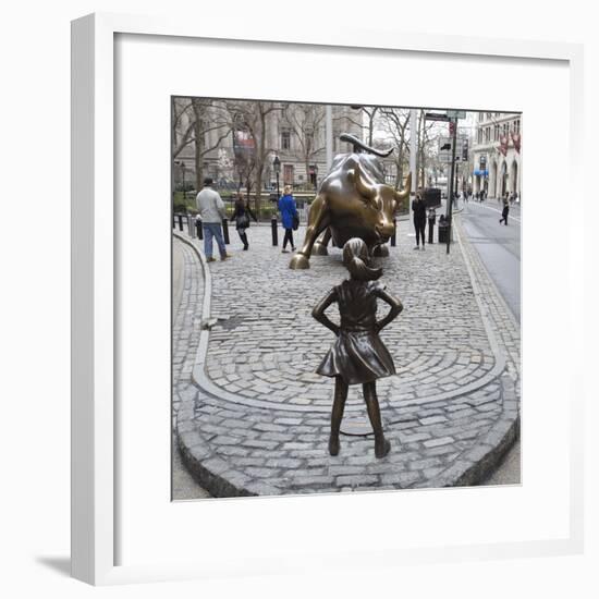 Fearless Girl Wall Street-null-Framed Photographic Print