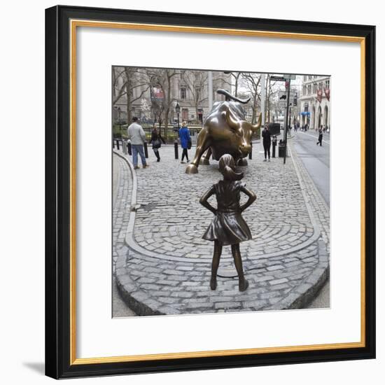 Fearless Girl Wall Street-null-Framed Photographic Print