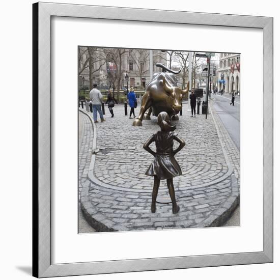 Fearless Girl Wall Street-null-Framed Photographic Print