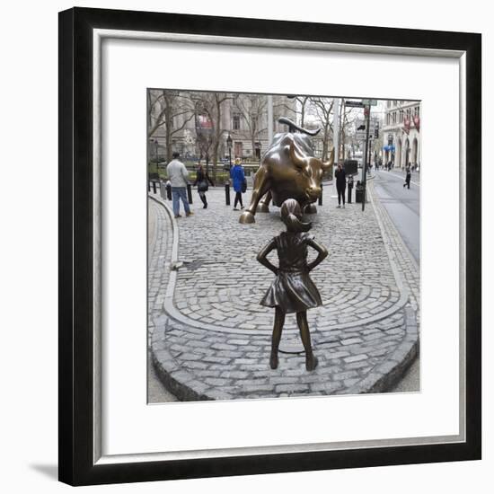 Fearless Girl Wall Street-null-Framed Photographic Print