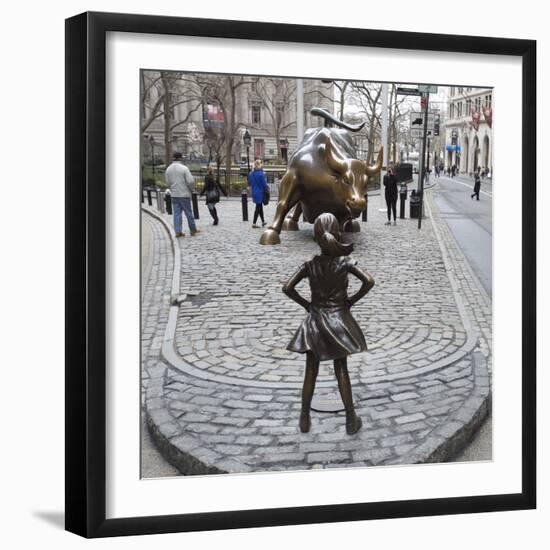 Fearless Girl Wall Street-null-Framed Photographic Print