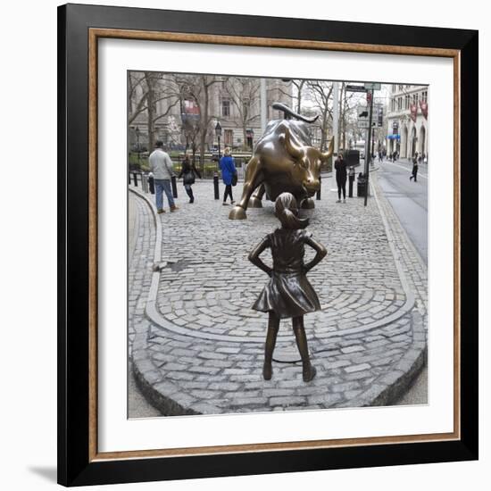 Fearless Girl Wall Street-null-Framed Photographic Print