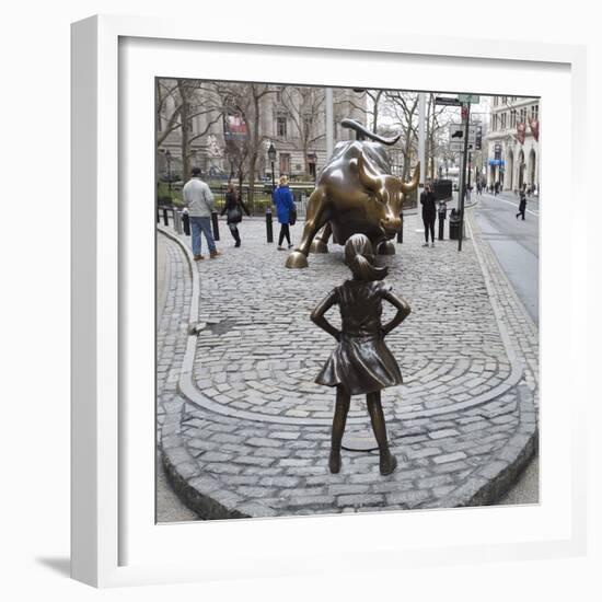 Fearless Girl Wall Street-null-Framed Photographic Print