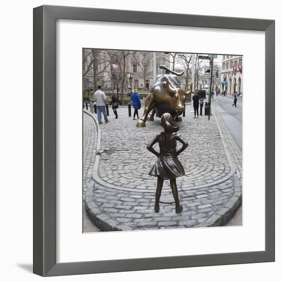 Fearless Girl Wall Street-null-Framed Photographic Print