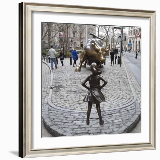 Fearless Girl Wall Street-null-Framed Photographic Print