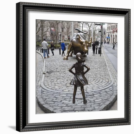 Fearless Girl Wall Street-null-Framed Photographic Print