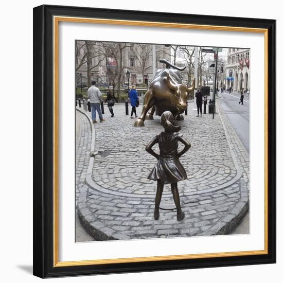 Fearless Girl Wall Street-null-Framed Photographic Print