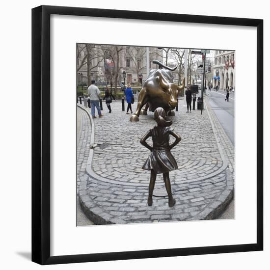 Fearless Girl Wall Street-null-Framed Photographic Print