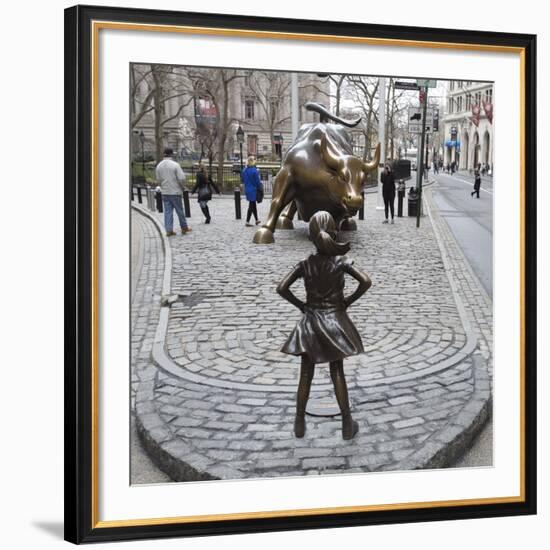 Fearless Girl Wall Street-null-Framed Photographic Print