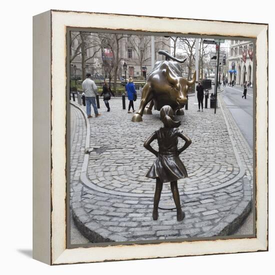 Fearless Girl Wall Street-null-Framed Premier Image Canvas