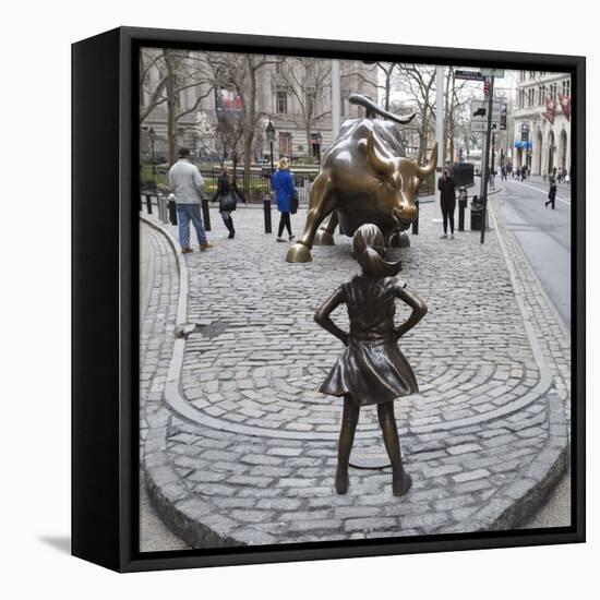 Fearless Girl Wall Street-null-Framed Premier Image Canvas