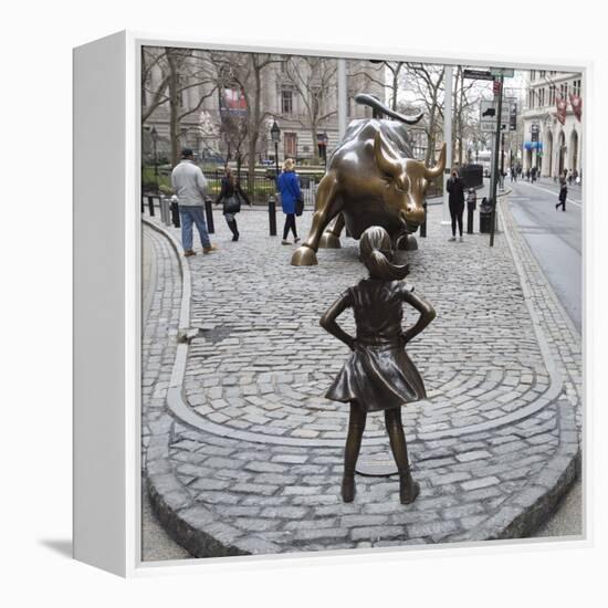 Fearless Girl Wall Street-null-Framed Premier Image Canvas