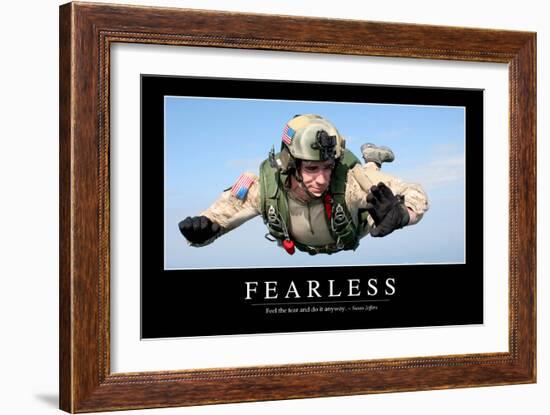 Fearless: Inspirational Quote and Motivational Poster-null-Framed Photographic Print