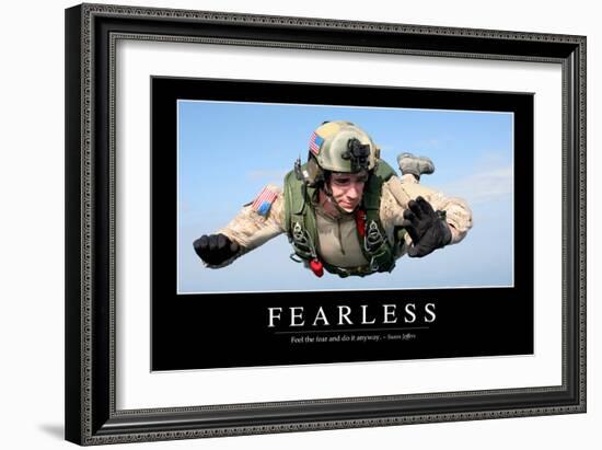 Fearless: Inspirational Quote and Motivational Poster-null-Framed Photographic Print