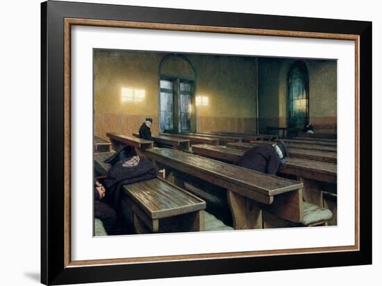 Feast Day at the Trivulzio Hospice at Milan, 1892-Angelo Morbelli-Framed Giclee Print