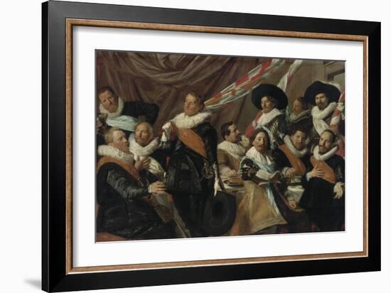 Feast for Officers of the St. George Riflemen Guild in Haarlem, 1627-Frans Hals-Framed Giclee Print