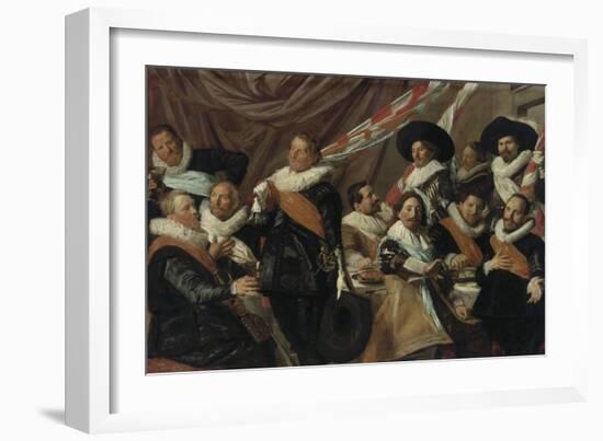 Feast for Officers of the St. George Riflemen Guild in Haarlem, 1627-Frans Hals-Framed Giclee Print