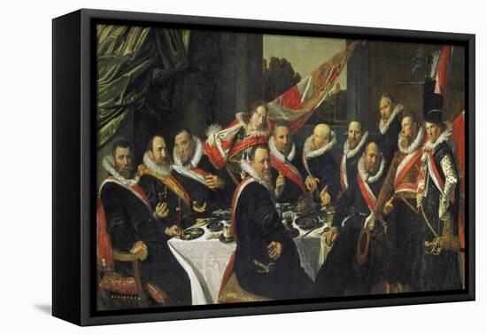 Feast for the Officers of the St. George Guards in Harlem, 1616-Frans Hals-Framed Premier Image Canvas