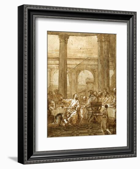 Feast in the House of Simon, 18Th/Early 19th Century-Giovanni Domenico Tiepolo-Framed Giclee Print