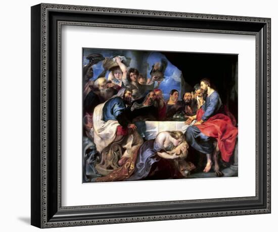 Feast in the House of Simon the Pharisee, Between 1618 and 1620-Peter Paul Rubens-Framed Giclee Print