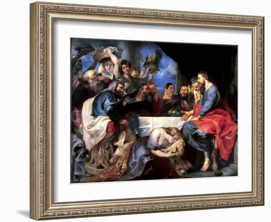 Feast in the House of Simon the Pharisee, Between 1618 and 1620-Peter Paul Rubens-Framed Giclee Print