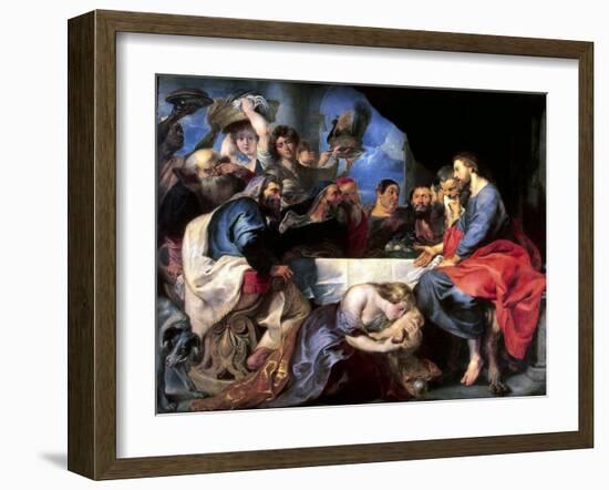 Feast in the House of Simon the Pharisee, Between 1618 and 1620-Peter Paul Rubens-Framed Giclee Print