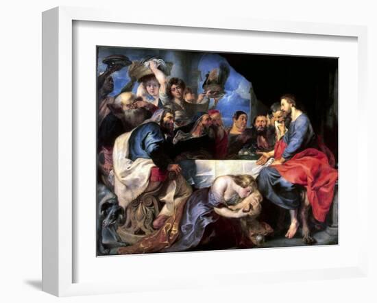 Feast in the House of Simon the Pharisee, Between 1618 and 1620-Peter Paul Rubens-Framed Giclee Print