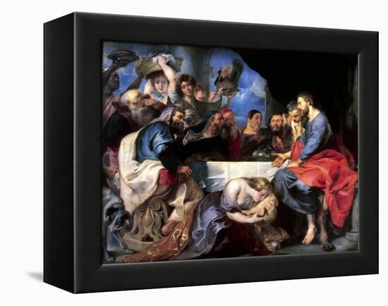 Feast in the House of Simon the Pharisee, Between 1618 and 1620-Peter Paul Rubens-Framed Premier Image Canvas