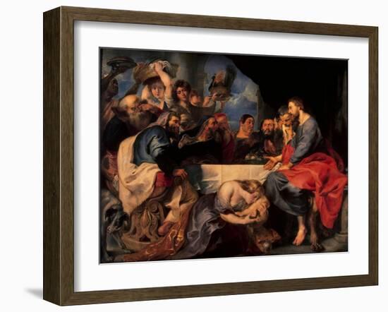 Feast in the House of Simon the Pharisee, C.1620-Peter Paul Rubens-Framed Giclee Print