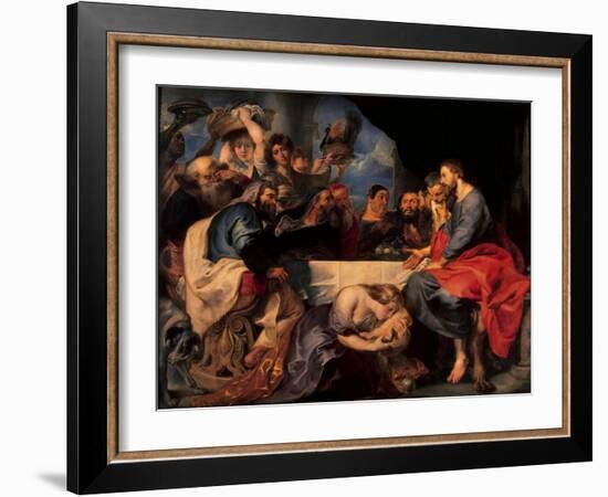 Feast in the House of Simon the Pharisee, C.1620-Peter Paul Rubens-Framed Giclee Print