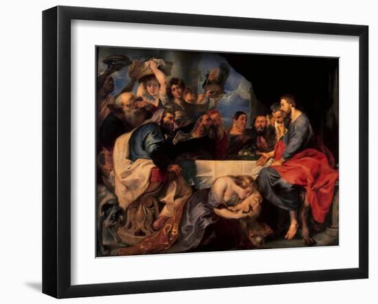 Feast in the House of Simon the Pharisee, C.1620-Peter Paul Rubens-Framed Giclee Print