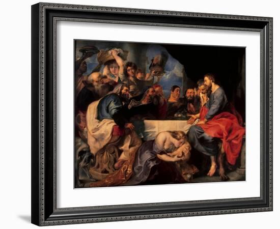 Feast in the House of Simon the Pharisee, C.1620-Peter Paul Rubens-Framed Giclee Print