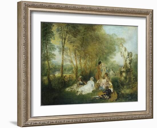 Feast of Love, C. 1717-Jean Antoine Watteau-Framed Giclee Print