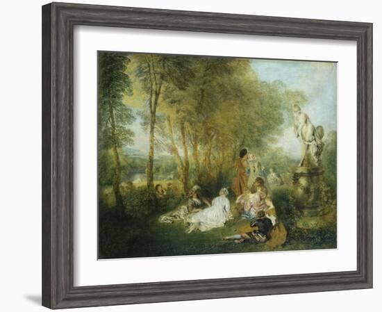 Feast of Love, C. 1717-Jean Antoine Watteau-Framed Giclee Print