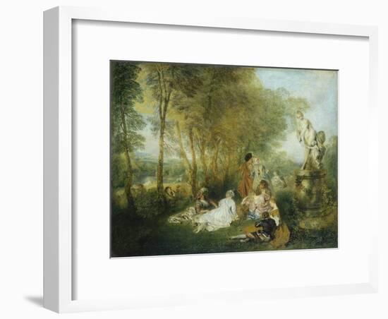 Feast of Love, C. 1717-Jean Antoine Watteau-Framed Giclee Print