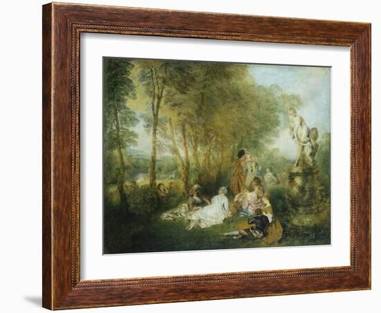 Feast of Love, C. 1717-Jean Antoine Watteau-Framed Giclee Print