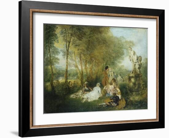 Feast of Love, C. 1717-Jean Antoine Watteau-Framed Giclee Print