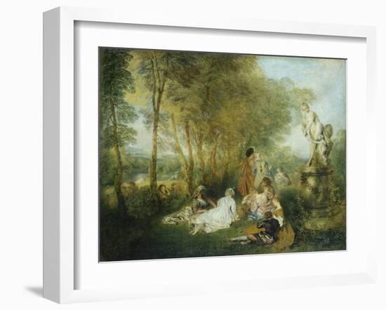 Feast of Love, C. 1717-Jean Antoine Watteau-Framed Giclee Print